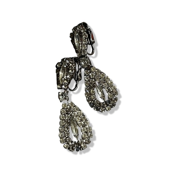 WEISS TEARDROP VINTAGE Clip on earrings - Picture 7 of 8